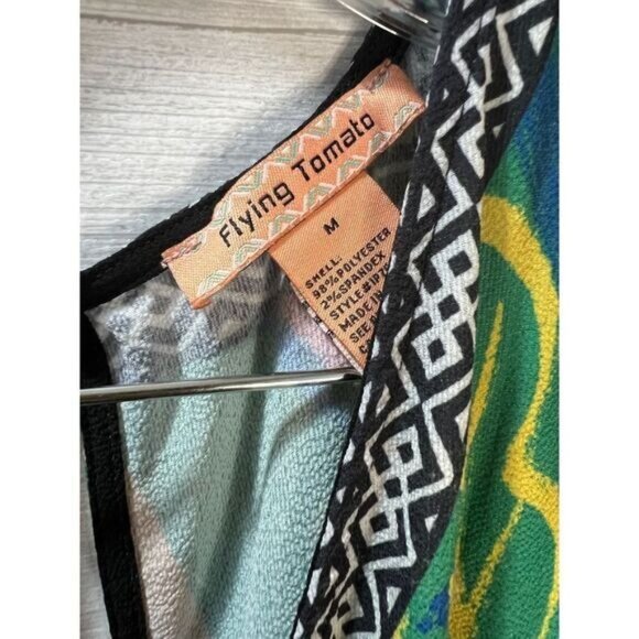 Flying Tomato Tropical Jumpsuit Wide Leg Floral One Piece Medium - Picture 4 of 7